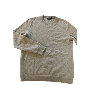 Theory Light Brown Size Large Cashmere Crew Neck Pullover Sweater Men's